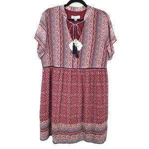 Knox Rose Women's Red Floral Dress Size XXL
